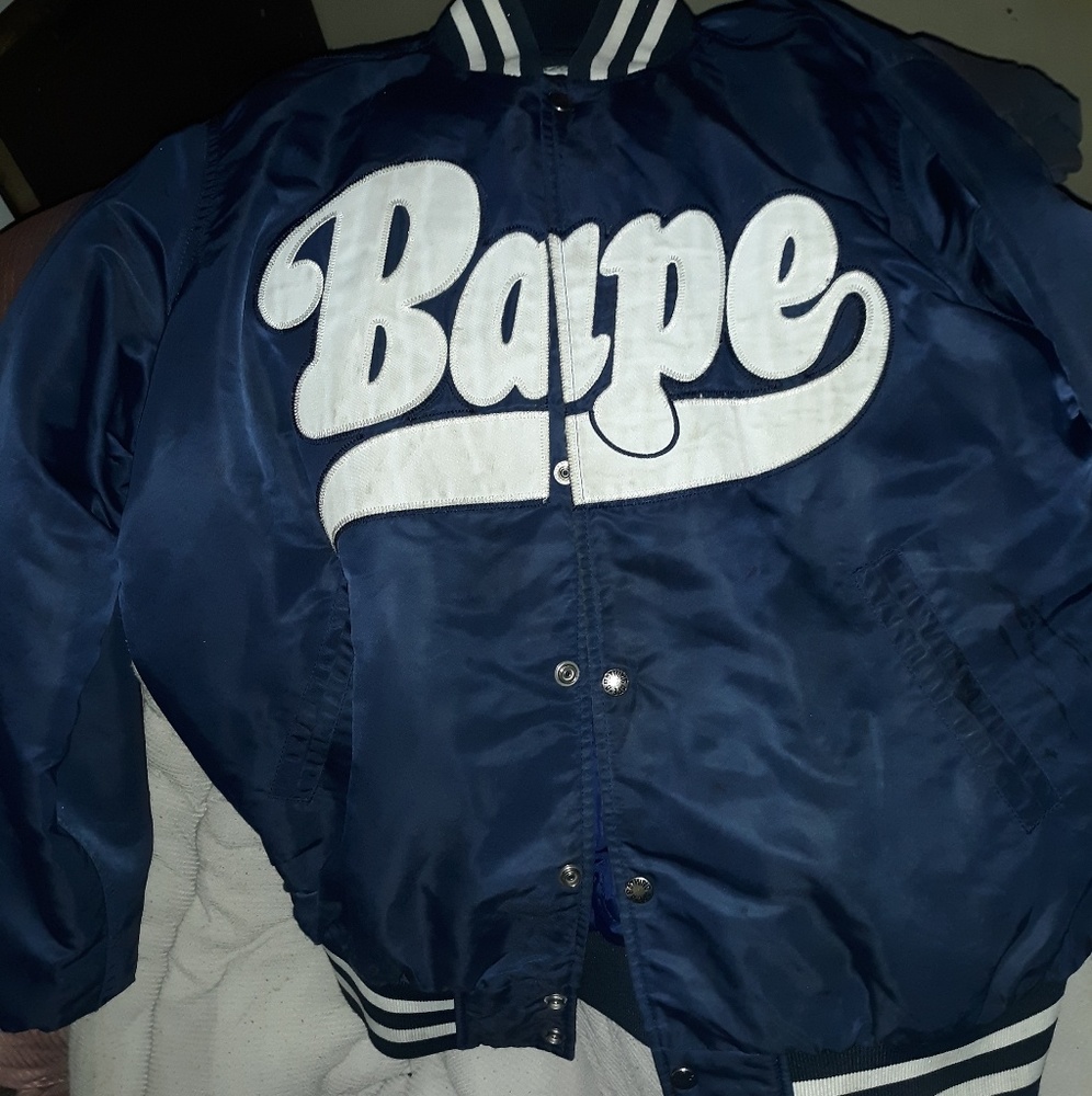 *Jap*Authentic bape Baseball varsity Nylon jacket